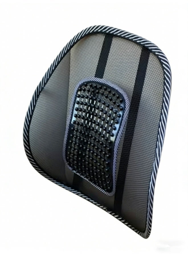 Car Seat Lumbar Support Pillow - Ergonomic Breathable Mesh with Massage Beads | Heat-Resistant Back Pain Relief for Long Drives (Fits All Car Seats) - Image 1