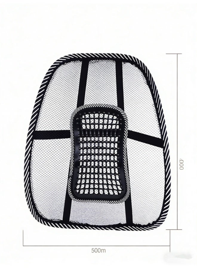 Car Seat Lumbar Support Pillow - Ergonomic Breathable Mesh with Massage Beads | Heat-Resistant Back Pain Relief for Long Drives (Fits All Car Seats) - Image 2
