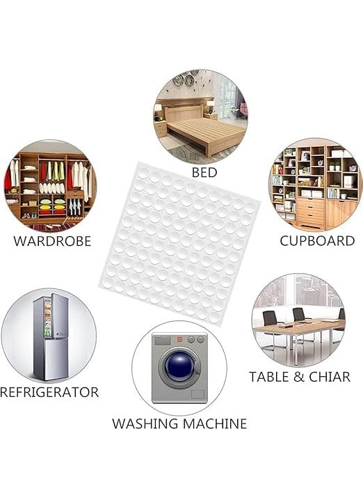 Veemok Veemok Round SelfAdhesive Silicone Bumper Pads Door Furniture Protector Mute Buffer Stoppers for Cabinets Drawers Glass Tables Walls Set of 100 Pieces 3x8mm ClearWhite  - Image 4