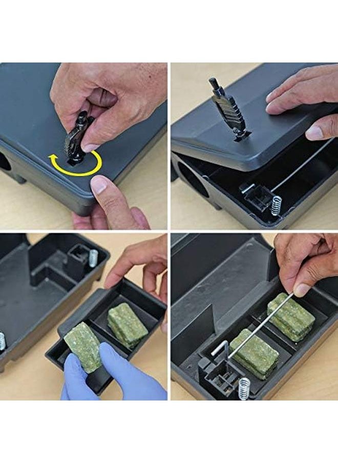 005 S2 Rat And Mouse Bait Station Trap Set Of 2 Safe For Children And Pe Black