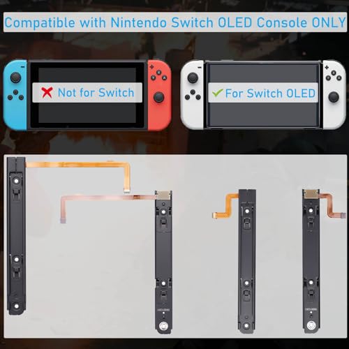 Ikpek Left & Right Metal Slide Rail Replacement for Nintendo Switch OLED HEG-001 Console - Image 3