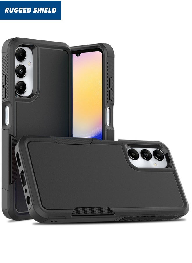 RUGGED SHIELD Samsung Galaxy A25 Case Cover, Dual Layer Protective Heavy Duty Cell Phone Case for Samsung A25, Super Shockproof Drop Proof Protective Case Cover for Samsung Galaxy A25 5G, Black  - Image 1