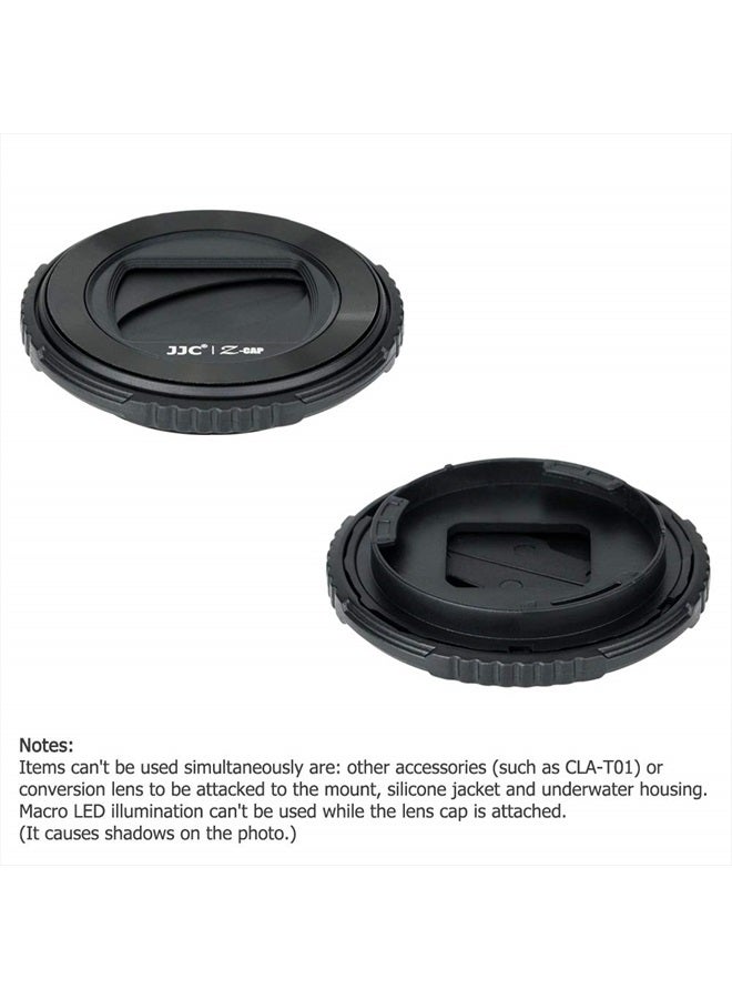 JJC LB-T01 Lens Cap Cover Protector for Olympus TG-7 TG7 TG-6 TG6 TG-5 TG5 TG-4 TG4 TG-3 TG3 TG-2 TG2 TG-1 TG1 Tough Waterproof Camera, Rotate to Open or Close Leaves, Made of ABS Materials - Black - Image 3