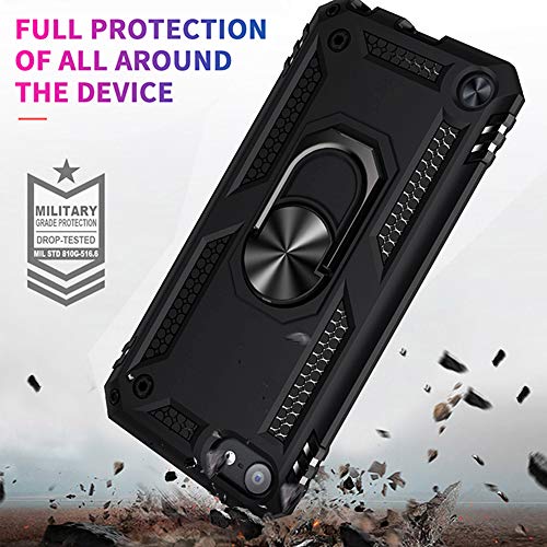 ULAK Compatible with iPod Touch 7/6/5 Case with 2 HD Screen Protectors, Hybrid Rugged Shockproof Cover with Built-in Kickstand for iPod Touch 7th/6th/5th Generation (Black) - Image 2