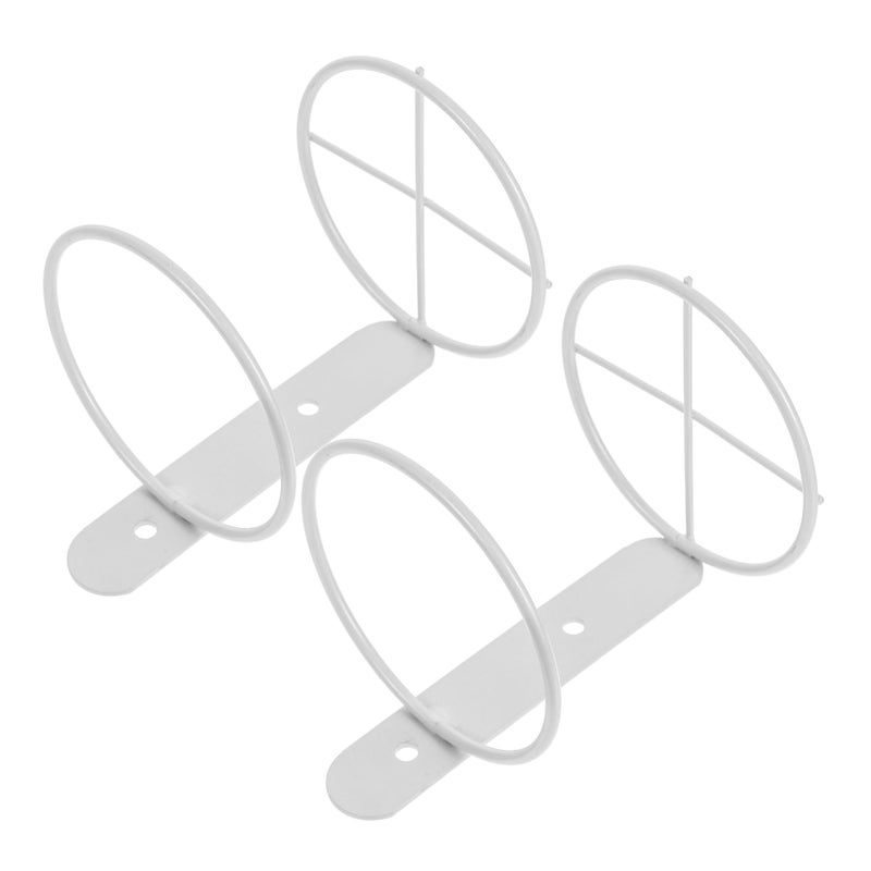 Wall Mounted Wine Rack Holder 2 Pcs White Storage Organizer For Kitchen Bar Dining Room - Image 2