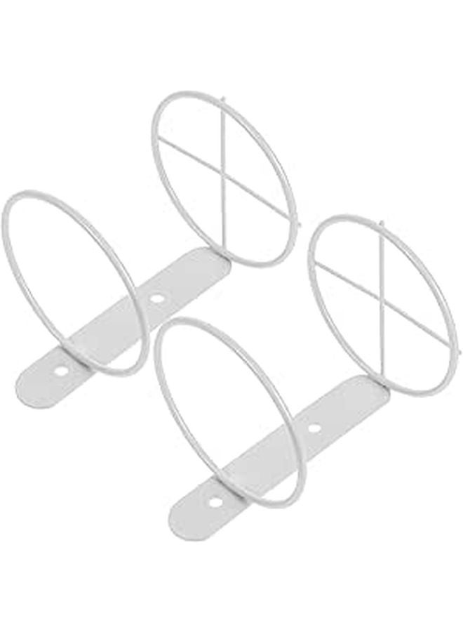 Wall Mounted Wine Rack Holder 2 Pcs White Storage Organizer For Kitchen Bar Dining Room - Image 1