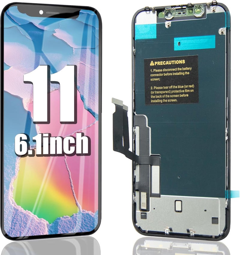 EFAITHFIX Store for iPhone 11 LCD Screen Replacement 6.1 Inch LCD Display 3D Touch LCD Screen Digitizer Full HD Frame Assembly Compatible with (Model A2111, A2221, A2223) with Waterproof Adhesive, No Tools - Image 1