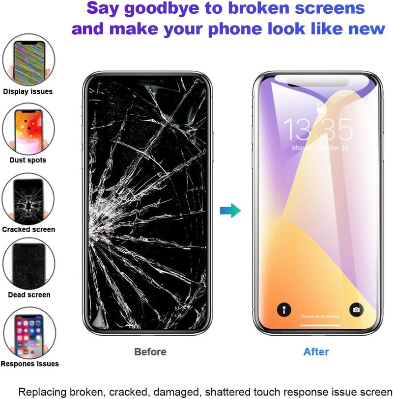 EFAITHFIX Store for iPhone 11 LCD Screen Replacement 6.1 Inch LCD Display 3D Touch LCD Screen Digitizer Full HD Frame Assembly Compatible with (Model A2111, A2221, A2223) with Waterproof Adhesive, No Tools - Image 5