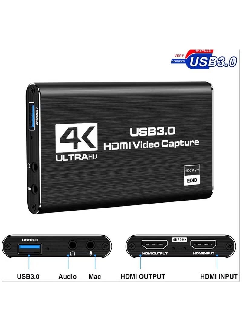 إيغوروف بطاقة التقاط فيديو HDMI فائقة الوضوح بدقة 4K ، USB3.0 مخصصة للبث المباشر للعبة المباشرة/أداة تسجيل الشاشة لتعليم المؤتمرات - Image 3