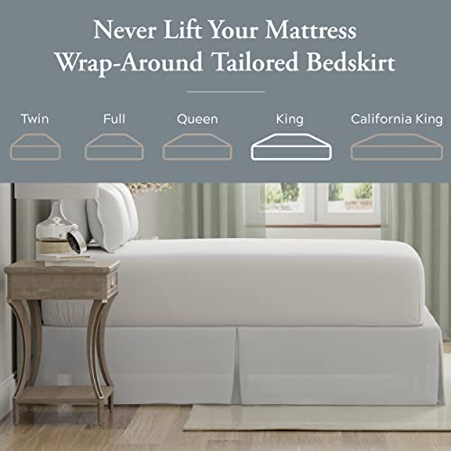 Bed Maker's Bed Maker’s Never Lift Your Mattress Bed Skirt, Designed for Box Spring Beds, Split Corners, 14 Inch Drop Length, King, White - Image 2