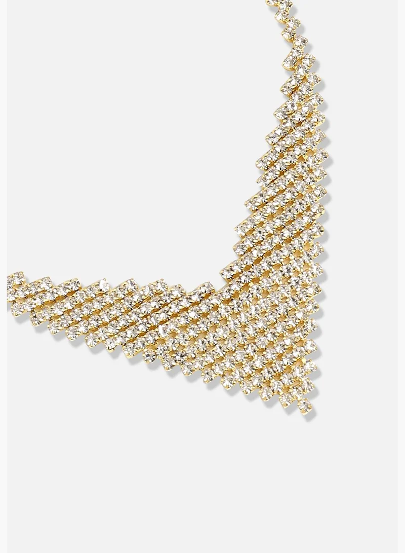 SOHI Silver Plated Designer Party Necklace and Earring Set For Women