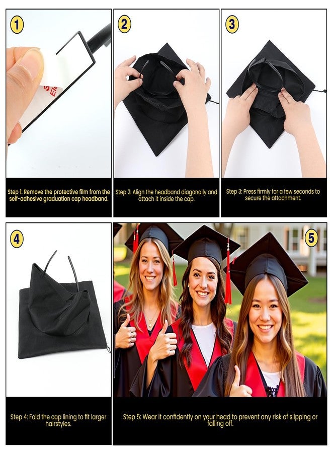 Somcthao Upgraded 2-Pack Graduation-Cap Headband - Secures Your Hair Style, Graduation Cap Insert, Graduation Gift - Image 3
