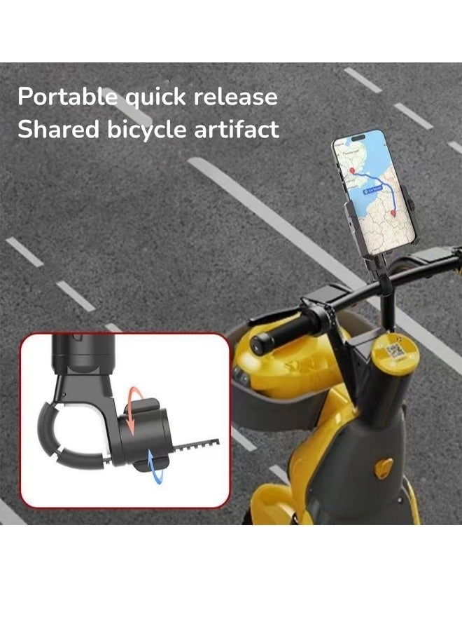 Bike Phone Holder, Adjustable Anti-Shake Anti-Off Phone Holder, 360°rotatable and Retractable Car Phone Holder Mount, Motorcycle Bike Phone Holder with Vibration Dampener, For 15-55mm Handlebars Fits for for All Smartphones (Black) - Image 5