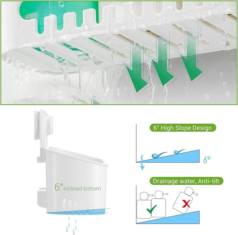 LUXEAR Suction Cup Shower Caddy - No Drilling Removable Shelf - Powerful Organizer Max Hold 22lbs - Waterproof Storage Basket for Bathroom & Kitchen - Image 5