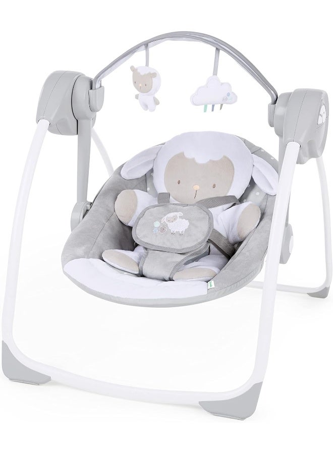 Ingenuity Comfort 2 Go Compact Portable Baby Swing, Cuddle Lamb - Image 1