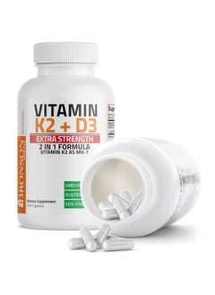Bronson Vitamin K2 (MK7) with D3 Extra Strength Supplement Bone and Heart Health Non-GMO Formula 10,000 IU Vitamin D3 & 120 mcg Vitamin K2 MK-7 Easy to Swallow Vitamin D & K, 120 Capsules  - Image 2