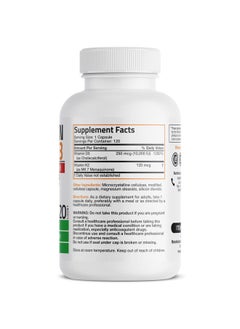 Bronson Vitamin K2 (MK7) with D3 Extra Strength Supplement Bone and Heart Health Non-GMO Formula 10,000 IU Vitamin D3 & 120 mcg Vitamin K2 MK-7 Easy to Swallow Vitamin D & K, 120 Capsules  - Image 4