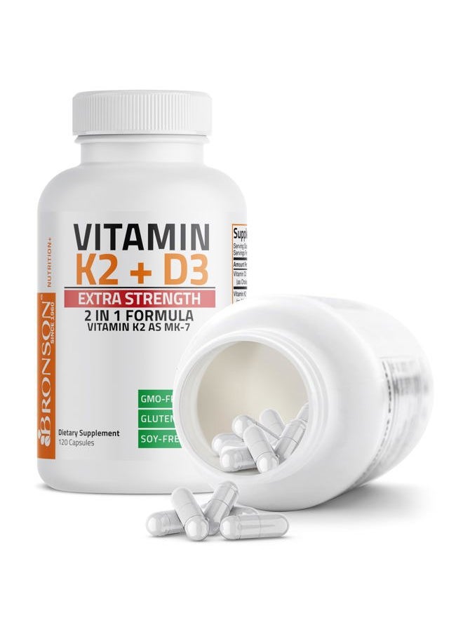 Bronson - Vitamin K2 +  D3 Extra Strength, 12 Capsules - Image 1