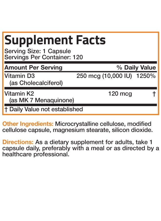 Bronson - Vitamin K2 +  D3 Extra Strength, 12 Capsules - Image 1