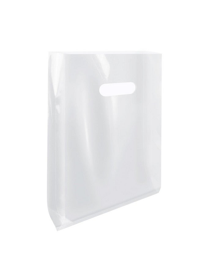 ليزي مي أكياس بضائع شفافة من LazyMe، أكياس تسوق مع أكياس بلاستيكية مقواة بمقابض مقطوعة بالقالب، أكياس بيع بالتجزئة بالجملة للشركات الصغيرة، والهدايا، والبوتيكات، والمعارض التجارية، وأكياس الهدايا، 11 × 15 بوصة، 2 مل (100 قطعة) - Image 1