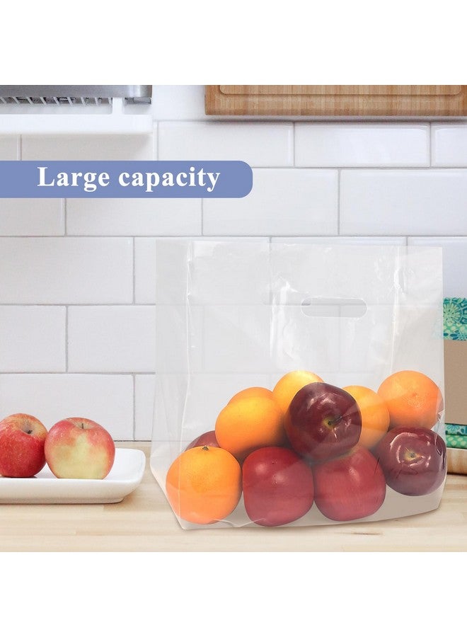 ليزي مي أكياس بضائع شفافة من LazyMe، أكياس تسوق مع أكياس بلاستيكية مقواة بمقابض مقطوعة بالقالب، أكياس بيع بالتجزئة بالجملة للشركات الصغيرة، والهدايا، والبوتيكات، والمعارض التجارية، وأكياس الهدايا، 11 × 15 بوصة، 2 مل (100 قطعة) - Image 5