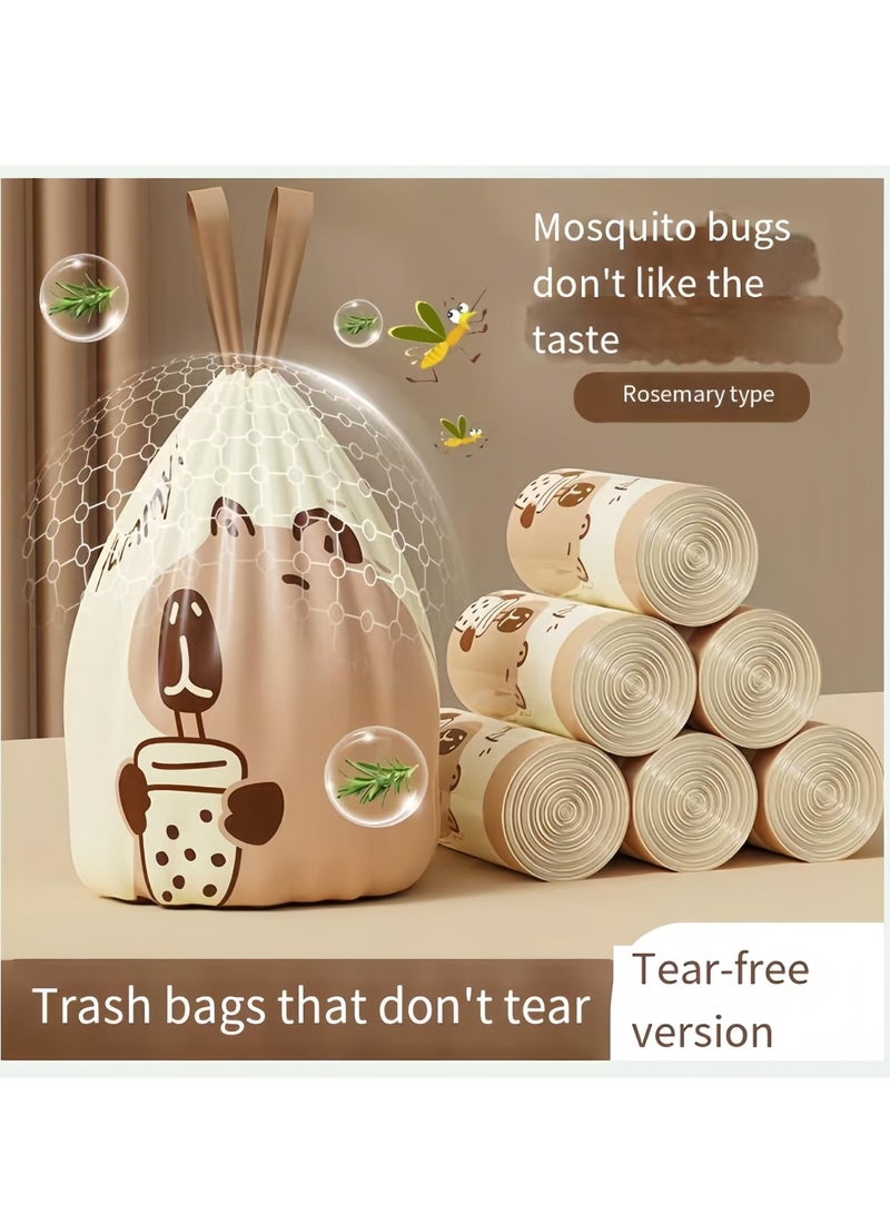 Cute Bear Design small trash Bags, 100 Count, Self-Sealing, Roll Pack Small Garbage Bags for Office Bedroom Bathroom Trash Bags, White 4 Gal Small Trash Can Liners45*45cm (100)  - Image 2