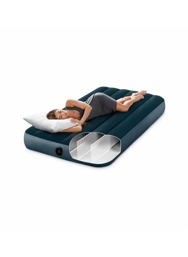 INTEX 64732 Inflatable Dream-Snarled Green Single Airbed – Flocked Mattress for Indoor & Outdoor Use, Comfortable Camping Air Bed, Easy Inflation, Durable, Lightweight, Ideal for Travel, Hiking, and Home Use  - Image 5