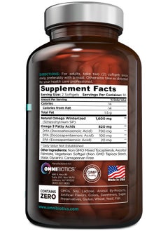 OmniBiotics Vegan Omega Dha+Epa  Mdcertified Prenatal Dha With Epa  8X More Dha Than Krill Oil! Fishfree Omega Essential Fatty Acids Algal Omega3 Omega6 Dha Epa  - Image 2