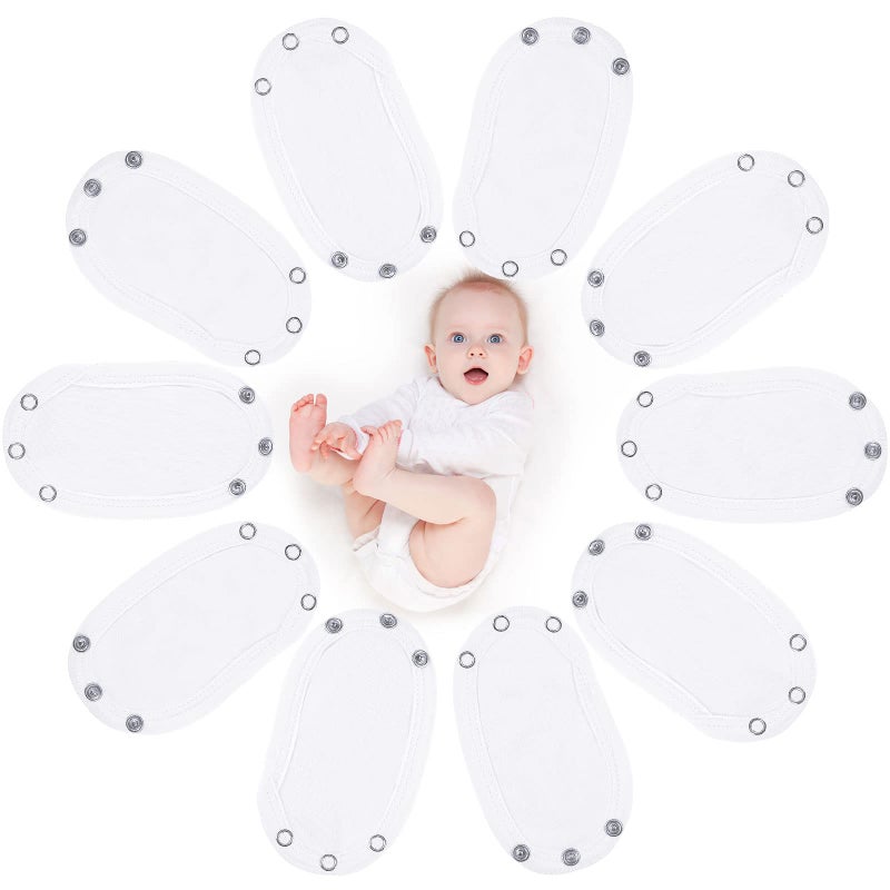 Bencailor Bencailor 10 Pieces Bodysuit Extender for Baby Boys Girls Toddler Baby Bodysuit ExtenderWhite