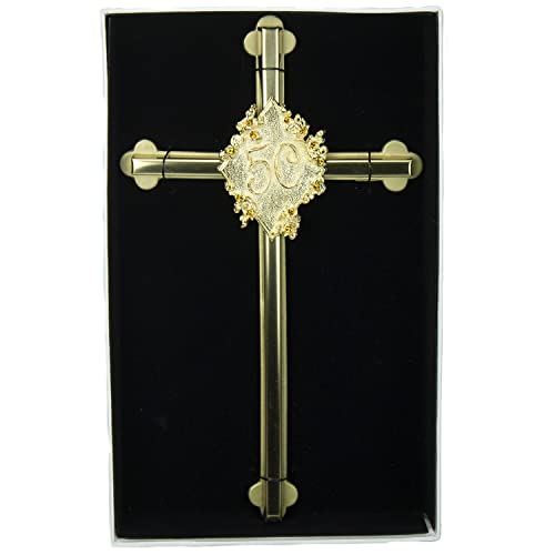 Cathedral Art Wall Cross, for Parents, Grandparents, 8-Inches, Gold Plated, by Abbey & CA Gift - Image 2