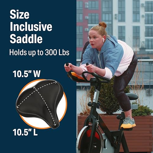Bikeroo Extra Wide Replacement Saddle - Fits Indoor & Outdoor Bicycles - Steel Spring & Elastomer Suspension - Center Cutout - Memory Foam - Outdoor - Image 5