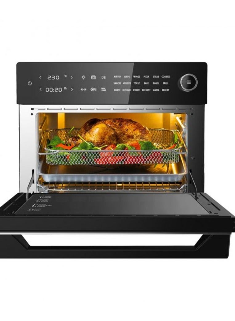 جنرال تيك Generaltec 30L Air Fryer Oven – Smart 18-in-1 Cooking, Dual Cook Function, LED Touch Screen, Turbo Hot Air, Double Glass Door, 7 Accessories, Dishwasher-Safe, Healthy Frying - GKA40AF 30 L 1800 W GKA40AF Black - Image 2