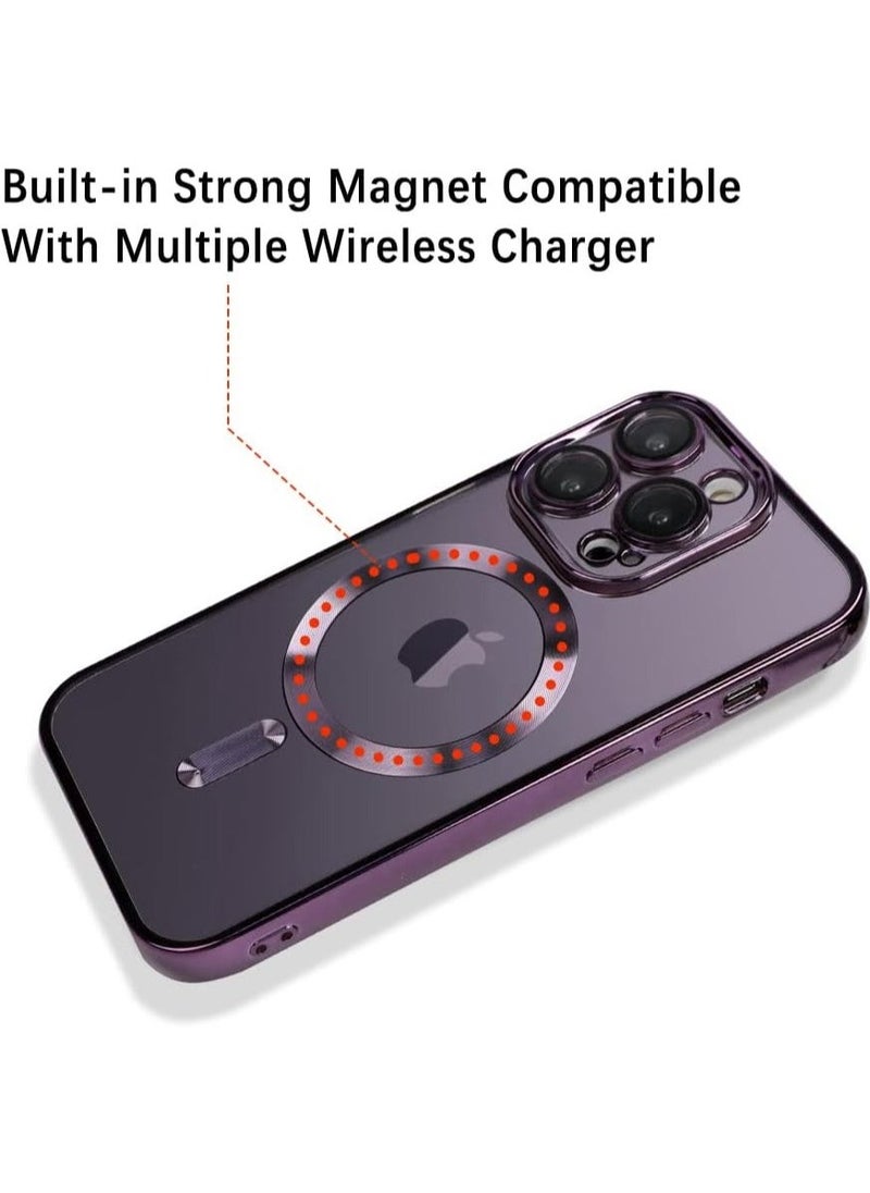 Raxoom Case Compatible for iPhone 14 Pro Max with Camera Lens Protector (Compatible with MagSafe) Magnetic Anti-Scratch Shockproof Protective iPhone 14 Pro Max (6.7 Inch) Case for Women Men - Purple - Image 3