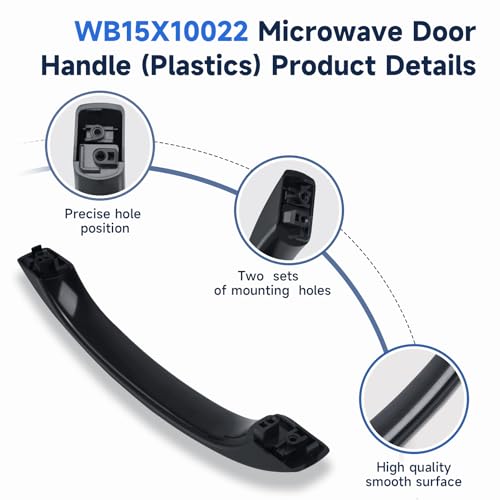 MOHTOL WB15X10022 Microwave Door Handle Black Compatible with GE HotPoint Microwave Door Handle Part JVM1410BC001 JVM1430BD001 JVM1440BD001, Replacement WB15X10083 AP2021173 245428 PS232102 EAP232102 - Image 5