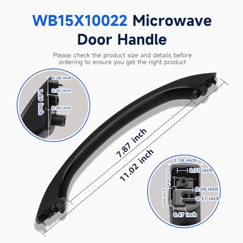 MOHTOL WB15X10022 Microwave Door Handle Black Compatible with GE HotPoint Microwave Door Handle Part JVM1410BC001 JVM1430BD001 JVM1440BD001, Replacement WB15X10083 AP2021173 245428 PS232102 EAP232102 - Image 2