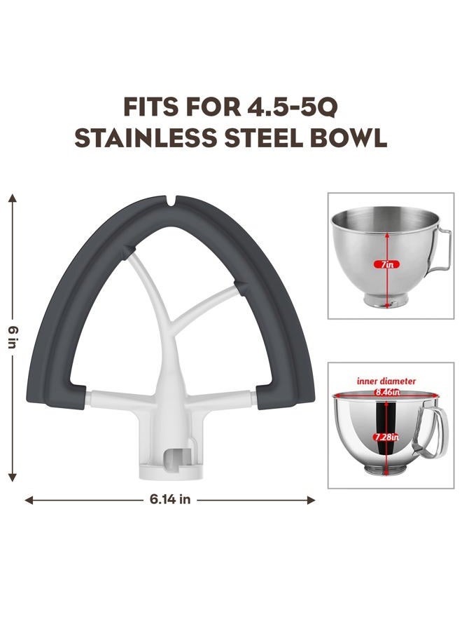 FOCOllK Pouring Shield for KitchenAid 4.5-5QT Mixer Bowl (Stainless Steel, Glass, Ceramic) and Flex Edge Beater for Kitchenaid Mixer, 4.5-5 QT Tilt-Head for Kitchenaid Mixer Attachments - Image 3