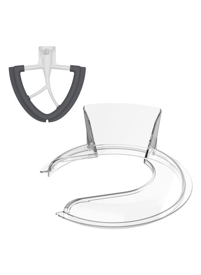 FOCOllK Pouring Shield for KitchenAid 4.5-5QT Mixer Bowl (Stainless Steel, Glass, Ceramic) and Flex Edge Beater for Kitchenaid Mixer, 4.5-5 QT Tilt-Head for Kitchenaid Mixer Attachments - Image 1