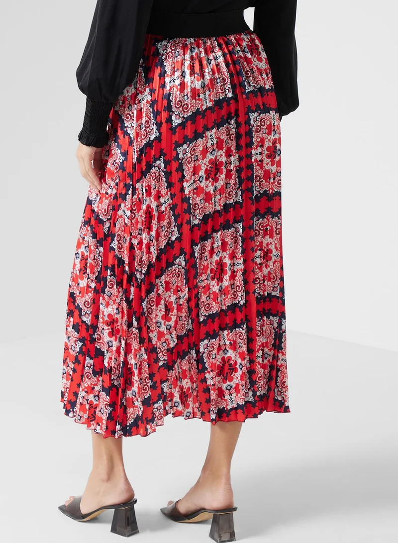 ELLA Printed Pleated Skirt