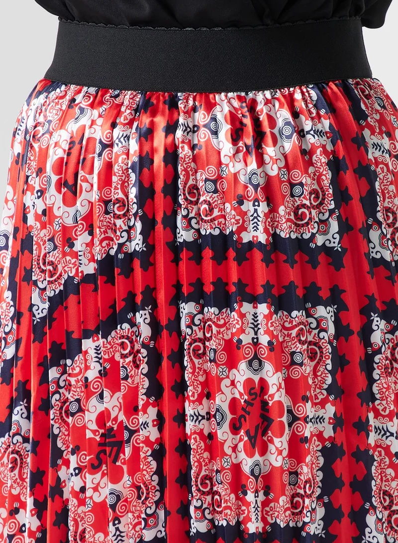 ELLA Printed Pleated Skirt