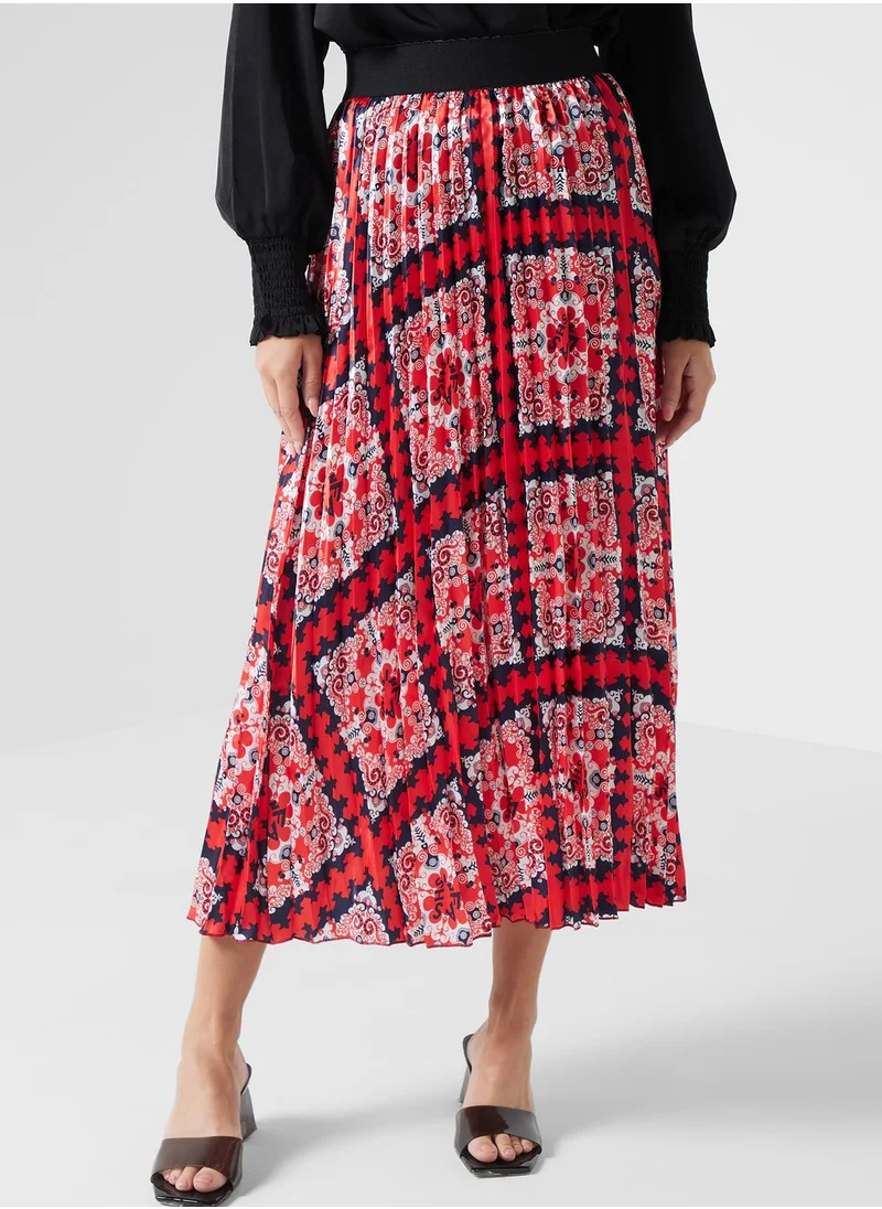 ELLA Printed Pleated Skirt