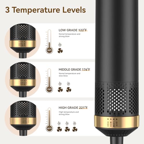 JINYAWA Hair Dryer Brush 5 in 1, Hot Air Brush Air Curler, Air Styler Hair Styler Without Heat Damage, Multistyler Blow Dryer Brush, Powerful Hair Styling Tools for Drying,Curl,Volumize and Straighten - Image 4
