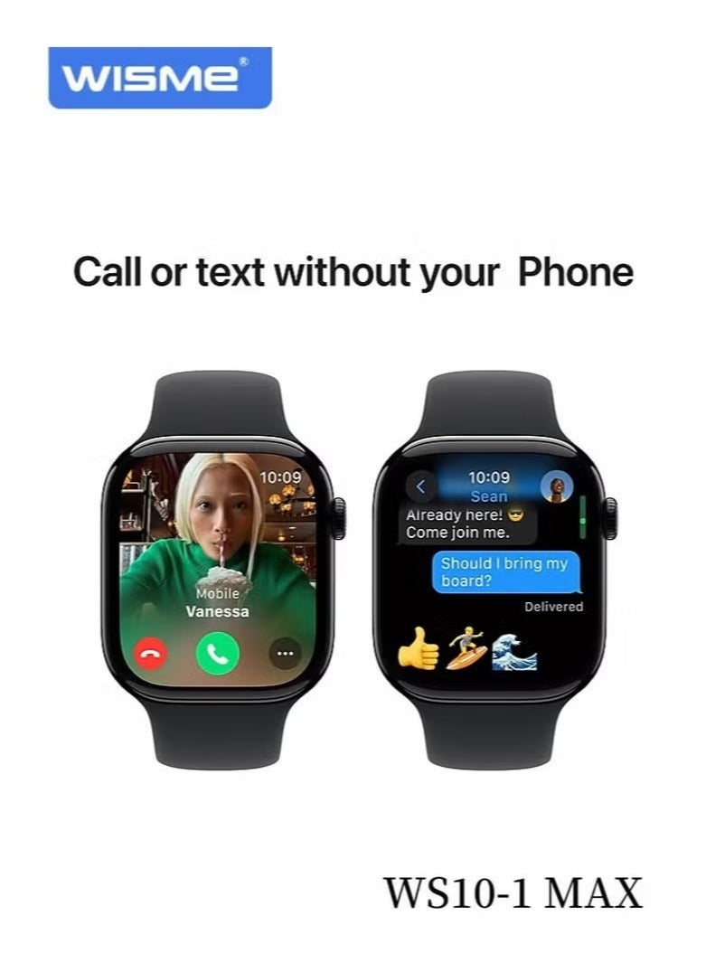 WISME WS10-1 MAX Multi-Functional Smartwatch with 7 Pairs of Straps and Charging Cable – Stylish Smartwatch for Ladies and Gents, Gold - Image 4