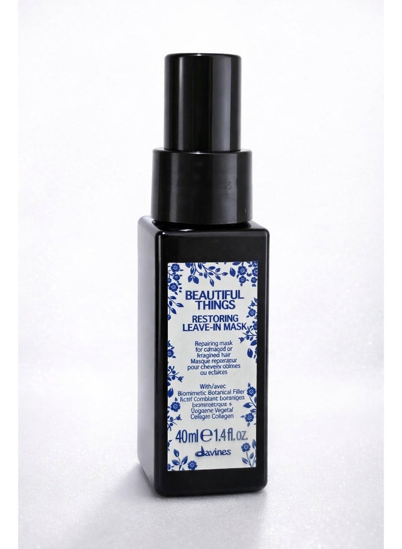 دافينز ماسك الشعر الإصلاحي بدون شطف Davines Beautiful Things Restoring Leave-In Mask – ترميم الشعر التالف وترطيب عميق ولمعان صحي | حجم 40 مل - Image 3
