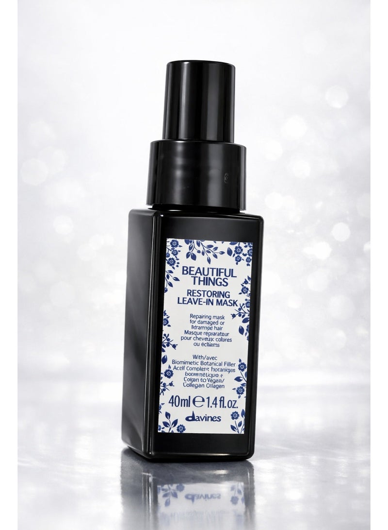 دافينز ماسك الشعر الإصلاحي بدون شطف Davines Beautiful Things Restoring Leave-In Mask – ترميم الشعر التالف وترطيب عميق ولمعان صحي | حجم 40 مل - Image 1