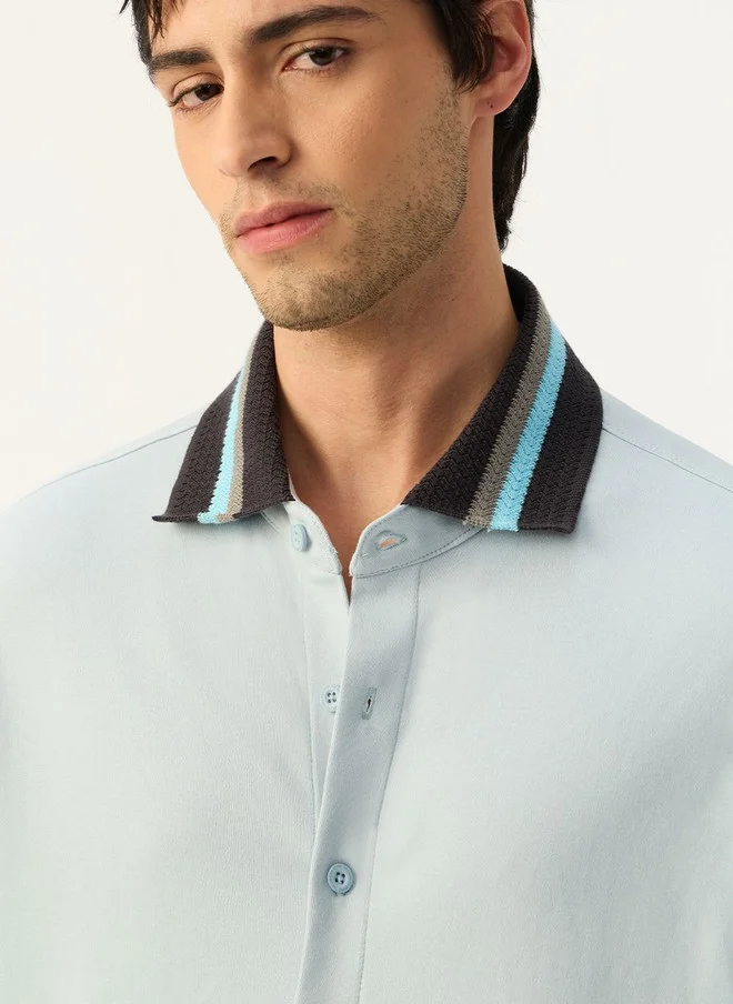 The Souled Store  The Souled Store Men Casual Oversized Shirt with Contrast Collar  | Best Price UAE