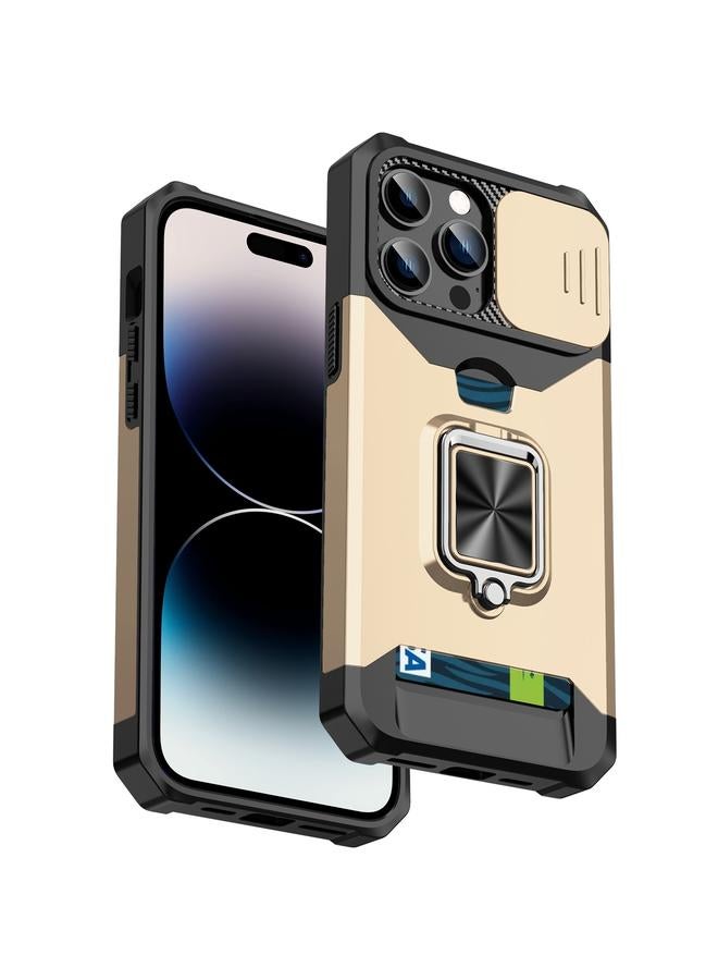 اس-توب جراب لهاتف iPhone 14 Pro Max مزود بحلقة حامل وفتحة بطاقة منزلق - Image 1