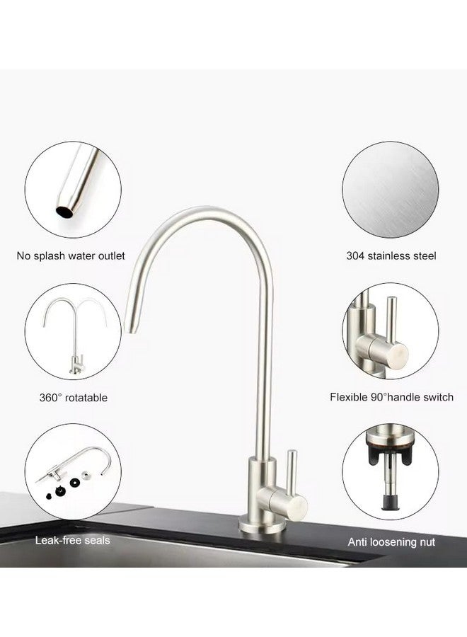 B BACKLINE صنبور مياه RO من B Backline مصفاة مياه 304 من الفولاذ المقاوم للصدأ لصنبور حوض المطبخ قابل للدوران 360 درجة | صنبور RO تحت الحوض لجميع مصفاة مياه RO (نيكل مصقول) - Image 2