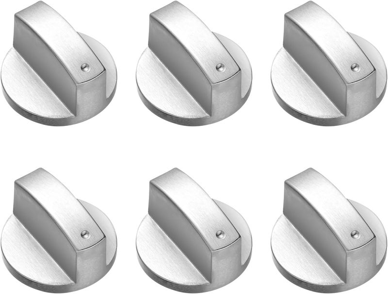 Proxima Direct 6 Pack Stove Knob 6MM Zinc Alloy Control Knob Oven Switch Universal Stainless Steel Gas Stove Control Knobs For Oven Cooktop Gas Stove, Compatible With General Oven,Stove,Range - Image 1