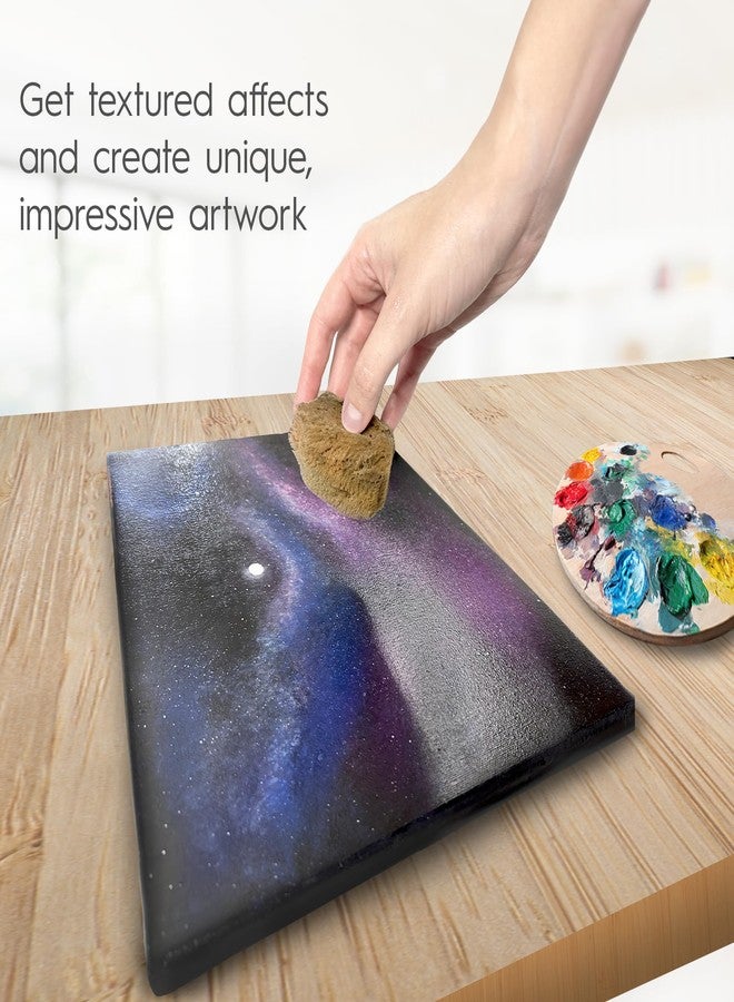 Naroa Artist Natural Sea Sponges for Painting 4 Pack | Unique Tool Set Unbleached | Great for Artists & Children | Acrylic, Watercolor, Marbling, Texturing, Pottery, Ceramics - Image 4