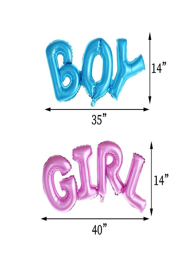 AnnoDeel 2 pcs BOY GIRL Letter Balloons, 40"*14"inch One-piece Alphabet Baby Foil Balloons for Baby Birthday Party Decorations - Image 2